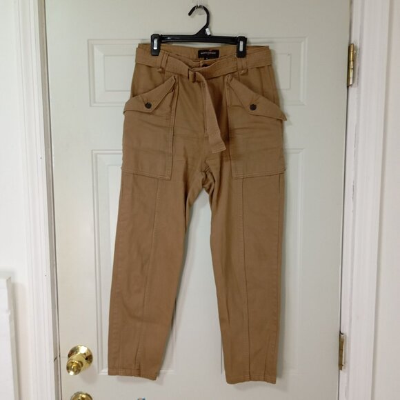 Banana Republic Womens Cargo Pants Size 0 Khaki With Belt Denim - Picture 1 of 12